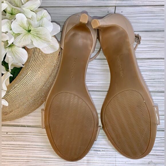 Bandolino Nude Jeepa Open Toe Classic Ankle Strap Stiletto Sandal Heels S:8.5M - Picture 9 of 10